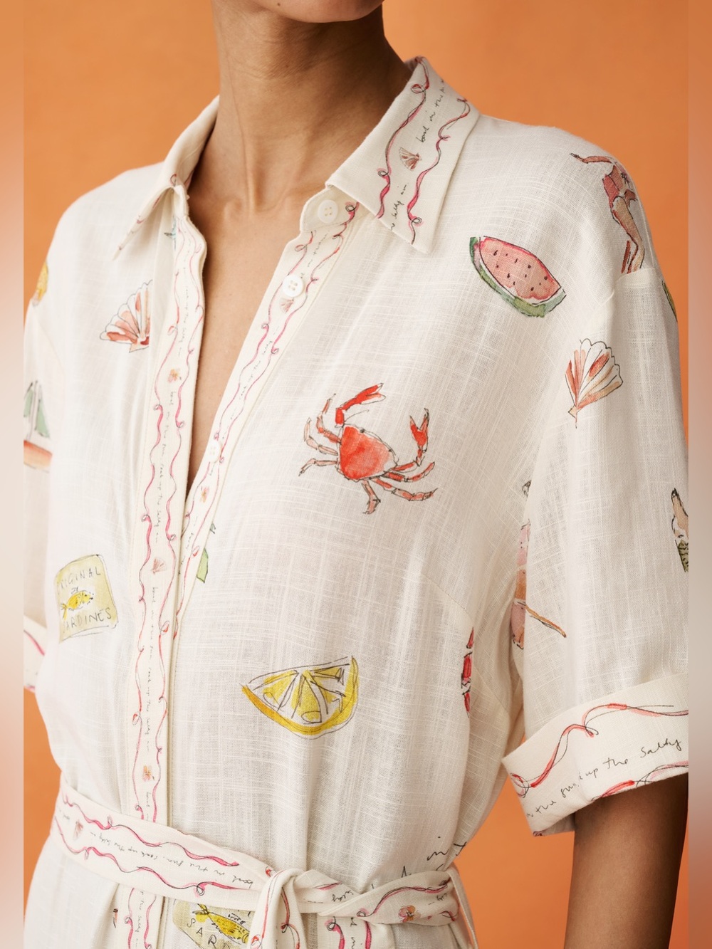 NWT Anaya Arlo Dress size Small S linen Bondi Beach Few Moda button down belt - Picture 2 of 7